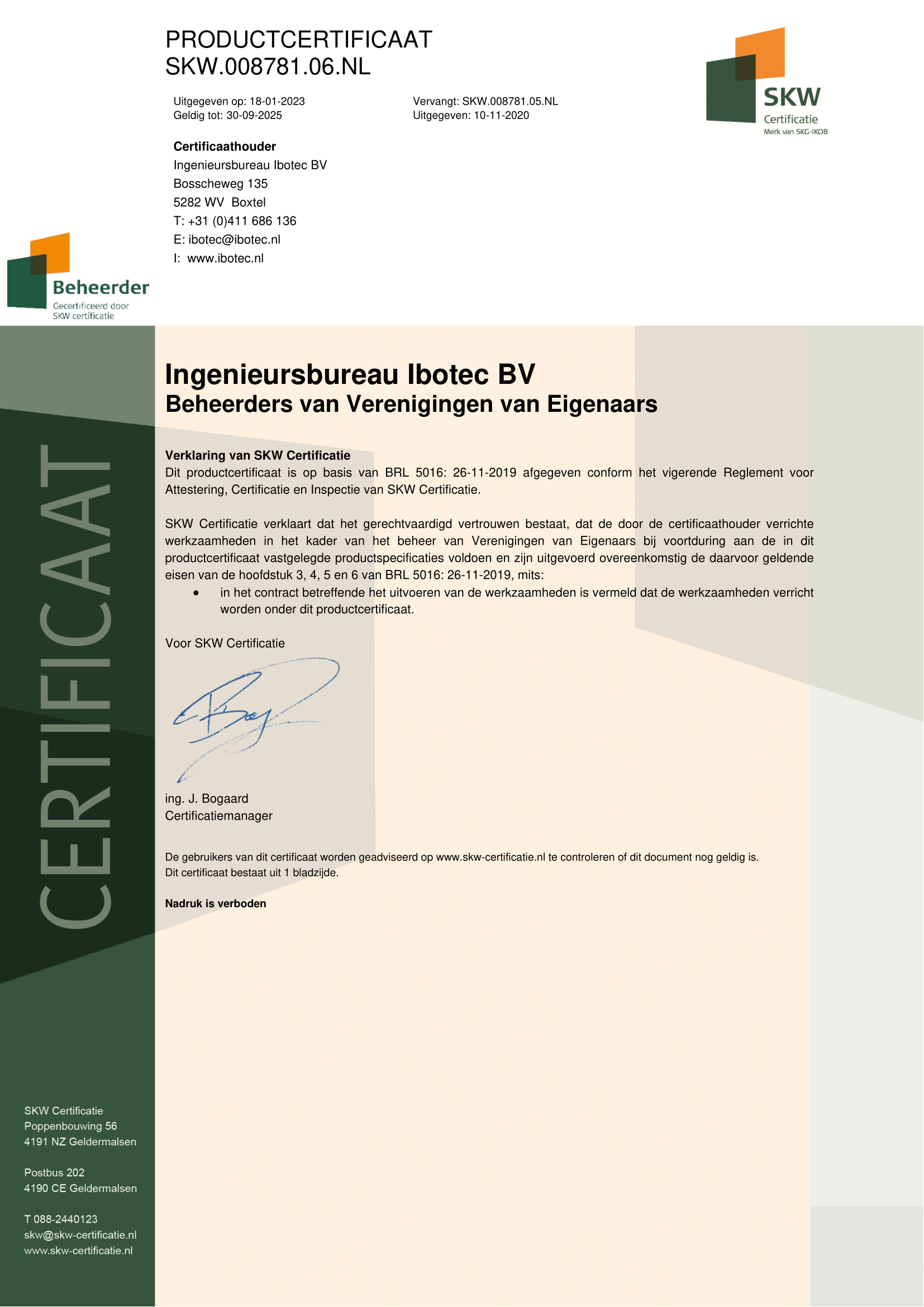 Ibotec B.V. - Gecertificeerd VvE Beheerder